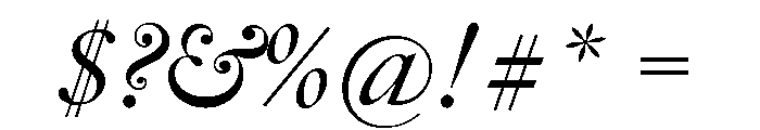 Big Caslon CC Regular Italic Font OTHER CHARS