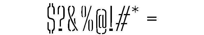 Big Shoulders Stencil Text Thin Font OTHER CHARS