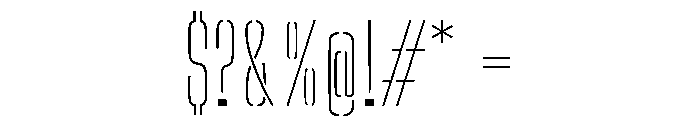 Big Shoulders Stencil Thin Font OTHER CHARS