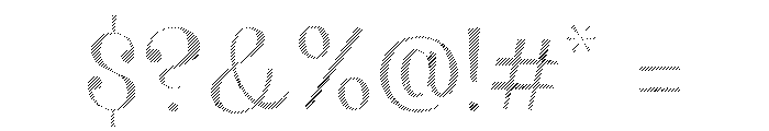 Big Tickle Hatched Normal Font OTHER CHARS