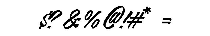 Big Tickle Script Regular Font OTHER CHARS