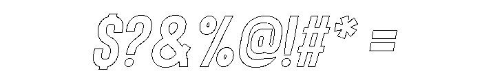 Bison Outline Bold Italic Font OTHER CHARS