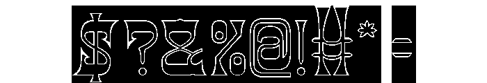 BLACK DRAGON-Hollow-Inverse Font OTHER CHARS