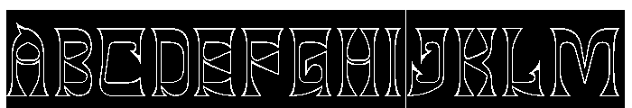 BLACK DRAGON-Hollow-Inverse Font UPPERCASE