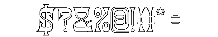 BLACK DRAGON-Hollow Font OTHER CHARS