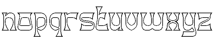 BLACK DRAGON-Hollow Font LOWERCASE