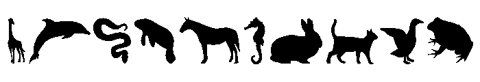 Black Animal Silhouette Font OTHER CHARS