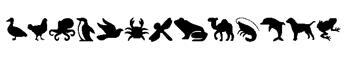 Black Animal Silhouette Font UPPERCASE