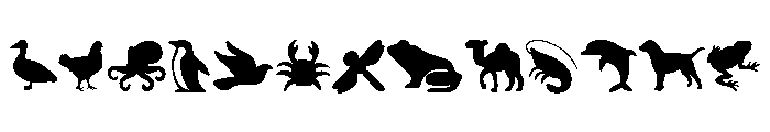 Black Animal Silhouette Font LOWERCASE