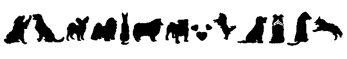 Black Cute Dog Font UPPERCASE
