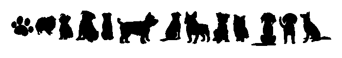 Black Cute Dog Font UPPERCASE