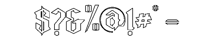 Black Rustik Outline Font OTHER CHARS