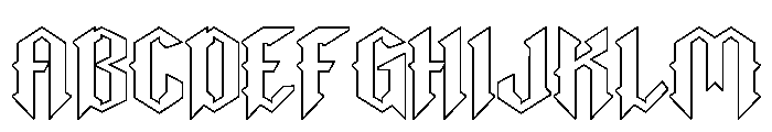 Black Rustik Outline Font UPPERCASE