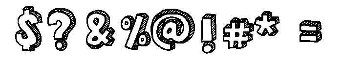 Blackboard Chalk 3d Regular Font OTHER CHARS
