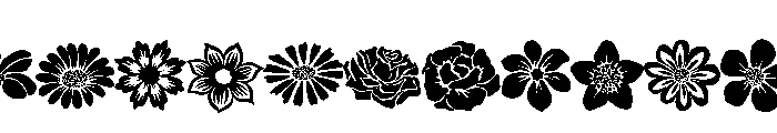 Blooming flowers Sticking Font UPPERCASE