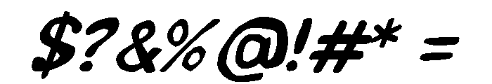 Bloopi Italic Font OTHER CHARS