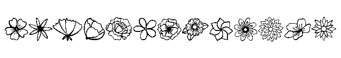 Blossom Floral Set Font UPPERCASE