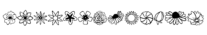 Blossom Floral Set Font UPPERCASE