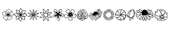 Blossom Floral Set Font LOWERCASE