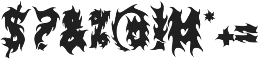 BLACK FLAMES ttf (900) Font OTHER CHARS