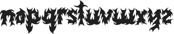 BLACK FLAMES ttf (900) Font LOWERCASE