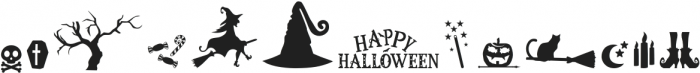 Black Halloween Dingbat Fonts otf (900) Font LOWERCASE