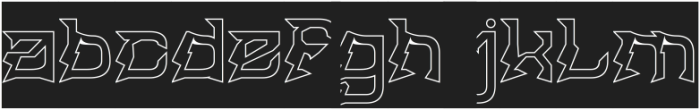 Black Jacket-Hollow-Inverse otf (900) Font LOWERCASE