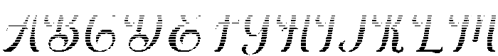 Black Salmon Hatching Slant Regular otf (900) Font UPPERCASE