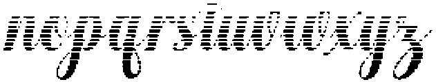 Black Salmon Hatching Slant Regular otf (900) Font LOWERCASE