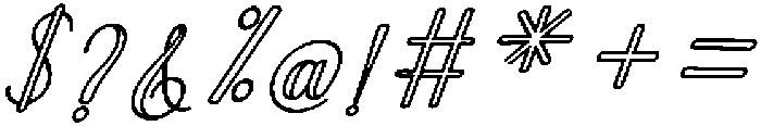 Black Salmon Outline Slant 20 Regular otf (900) Font OTHER CHARS