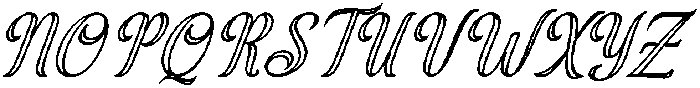 Black Salmon Outline Slant 20 Regular otf (900) Font UPPERCASE