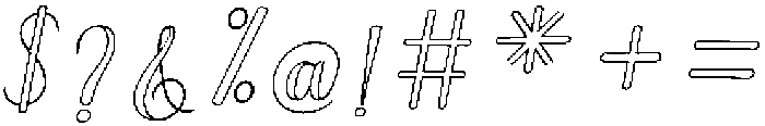 Black Salmon Outline Slant Regular otf (900) Font OTHER CHARS