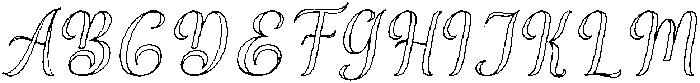 Black Salmon Outline Slant Regular otf (900) Font UPPERCASE