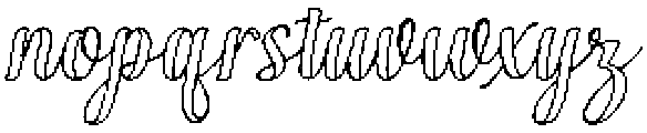 Black Salmon Outline Slant Regular otf (900) Font LOWERCASE