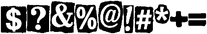 Blackmail Letter Regular otf (900) Font OTHER CHARS