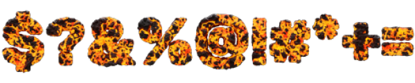 Blazing Lava Bitmaps otf (400) Font OTHER CHARS