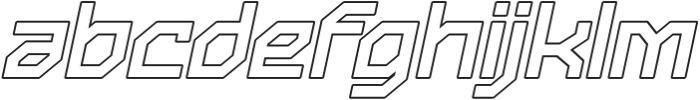 Blenger Tech Italic Outline otf (400) Font LOWERCASE