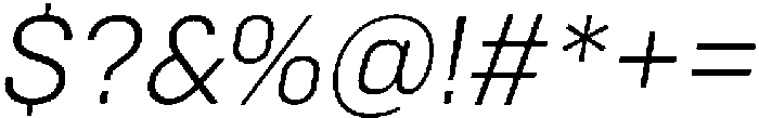 Bloka Light Italic otf (300) Font OTHER CHARS