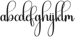 Blushing Regular otf (400) Font LOWERCASE