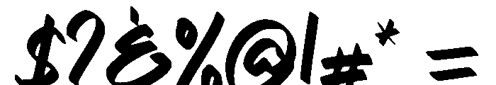 BLACK BRUSH2 Font OTHER CHARS