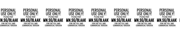 Blaak Bold PERSONAL USE Italic Font OTHER CHARS