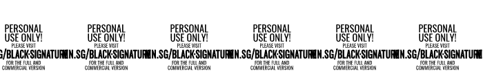 Black Signature PERSONAL USE ONLY Regular Font OTHER CHARS