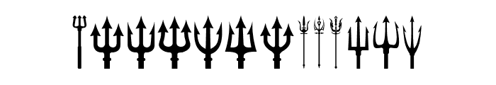 Black Trident Font LOWERCASE