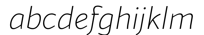 Blacker Sans Trial Extralight Italic Font LOWERCASE