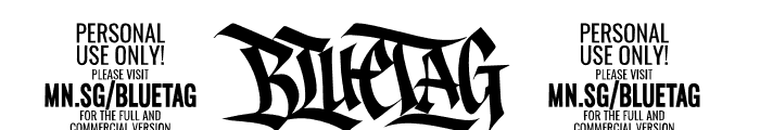 Bluetag PERSONAL USE Bold Italic Font OTHER CHARS