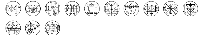Black Magick Symbols Font LOWERCASE