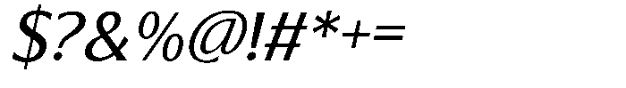 Blackney Medium Oblique Font OTHER CHARS