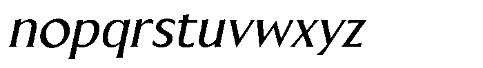 Blackney Medium Oblique Font LOWERCASE