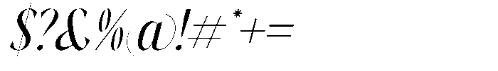 Blamore  Italic Italic Font OTHER CHARS