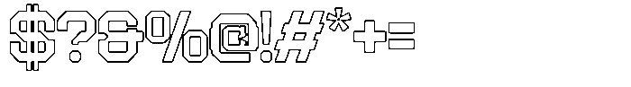 Blashore Outline Font OTHER CHARS